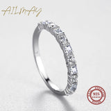 Round & Princess Cut Design Silver Sparkling AAAA Lab Created Diamond Eternity Ring