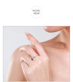 Classic Luxury Sterling Silver Sparkling Solitaire AAAA Lab Created Diamond Ring