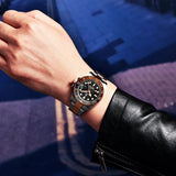 Luxury Brand New Rose Gold Ceramic Bezel Luxury Sapphire Glass Automatic Stainless Steel Men's Mechanical GMT Watch