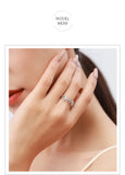 Exquisite Sterling Silver Little Daisy Flowers AAAA Lab Created Diamond Ring