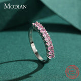 Romantic Pink AAAA Simulated Diamonds Ring - Sterling Silver Luxury Dazzling Rings - Wedding Jewellery - The Jewellery Supermarket