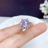 Luxury 11x11mm size Dazzling Moissanite Diamonds Solitaire Rings Silver Jewellery Engagement Wedding Rings - The Jewellery Supermarket