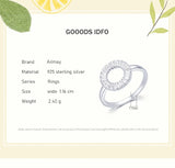 Sparkling Circular Centerpiece Paved with AAAA Lab Created Diamond Silver Ring