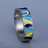 Classic Elegant Irregular Colour Handmade Enamel Fashion Ring