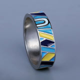 Classic Elegant Irregular Colour Handmade Enamel Fashion Ring