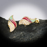 New 18KGP Colorful Handmade Enamel AAA Zircon Diamonds Earrings
