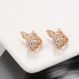 14K Rolled Gold New Circle Hollow Snowflake Inlay AAA Zircon Diamonds Hoop Earrings