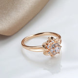 Latest Fashion Luxury 14K Rolled Rose Gold Bride Ring wih AAA Zircon Diamonds Romantic Quality Gift