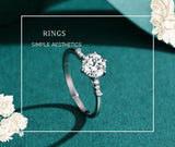 Luxury Crown Sparkling AAAA Lab Created Diamond 925 Sterling Silver Solitaire Ring