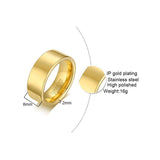 New Arrival 8mm Popular Fashion Gold Colour Tungsten Ring for Men - Trendy Jewellery - The Jewellery Supermarket