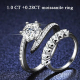 Round Cut Brilliant High Quality Moissanite Diamonds 6 Prong Bent Nail Engagement Rings For Women - The Jewellery Supermarket