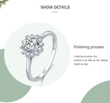 Flower Design Shining AAAA Lab Created Diamonds Fashion Sterling Silver Ring