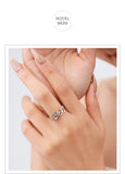 Exquisite Branch and Leaves AAAA Lab Created Diamonds 925 Sterling Silver Rings