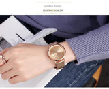 Elegant Simple Design Classic Women Rose Gold Colour Stainless Steel Mesh Casual Waterproof Ladies Quartz Watches
