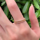 Adorable Hollow 14K Gold Filled AAA Zircon Diamonds Double Row Micro-wax Inlay Ring