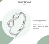 Infinity Love Design 925 Sterling Silver AAAA Lab Created Diamonds Romantic Ring