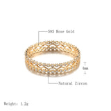 Adorable Hollow 14K Gold Filled AAA Zircon Diamonds Double Row Micro-wax Inlay Ring