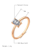 Excellent Rolled Rose Gold of 14-Karat Purity Fine Jewellery AAA Zircon Crystals Rings - Wedding Jewellery