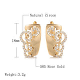 Super Ethnic Glossy 14K Filled Rose Gold 14K Zircon Diamonds Huggie Earrings - High Quality Daily Fine Jewellery