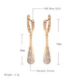 Shining Drop Type 14K Rolled Rose Gold AAA Zircon Diamonds Tassel Dangle Earrings For Women - Fashion Jewellery