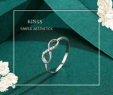 Infinity Love Design 925 Sterling Silver AAAA Lab Created Diamonds Romantic Ring