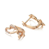 14K Gold Filled New Trendy Mini Love Elegant Bloom Center AAA Zircon Diamonds Earrings