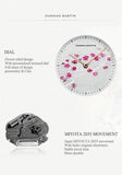 New Design Elegant Red Plum Blossom Dial Female Watch - Quartz Movement Genuine Leather Band  Ladies Wristwatches