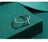 Geometric Design Sterling Silver AAAA Lab Created Diamonds Minimalist Ring