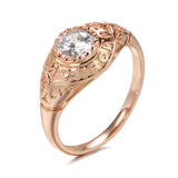 Marvelous Filled 14K Rose Gold Faith Ring Micro-wax Inlay AAA Zircon Diamond Ring - Fine Religious Jewellery