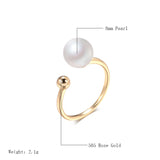 Unique Design Fashion 14K Rolled Gold Pearl Ring Vintage Fine Jewellery