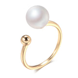 Unique Design Fashion 14K Rolled Gold Pearl Ring Vintage Fine Jewellery
