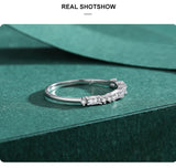 Dazzling Princess Cut AAAA Lab Created Diamond Silver Simplicity Stackable Rings