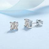 Real 0.6-1.0 Carat D Colour Moissanite Sterling Silver Sparkling Diamond Earrings