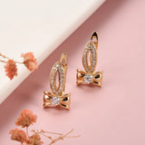 14K Gold Filled Micro Inlay AAA Zircon Diamonds Bow Fashion Clip Handmade Earrings