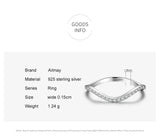 Fashion Wave Design Silver AAAA Lab Created Diamond Geometric Stackable Rings