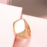 14 Karat Gold Filled Fashion Glossy Simple Square Punk Signet Rings for Men Women