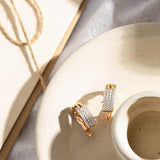 New Trend 14K Gold Filled Clip Full Micro Inlay AAA Zircon Diamonds Fashion Earrings