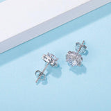 Stunning 0.5ct/1ct D Colour VVS Moissanite Diamonds Stud Earrings - 925 Silver Classic Fine Jewellery For Women - The Jewellery Supermarket