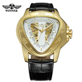 New Top Brand Luxury Full Black Unique Triangle Dial Design Luminous Hand Sport Mechanical Automatic Watches