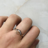 14K Rolled Gold Natural Black White AAA Zircon Diamonds Fashion Waves Luxury Rings