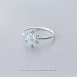 Colorful AAAA Simulated Diamond Cute 3 Color Snowflake Authentic 925 Sterling Silver Ring - Original Fine Jewellery - The Jewellery Supermarket