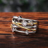 New Fashionable Chic  Design Line Cross Rings -Women Trendy Female Modern Lady Style Statement Jewellery - The Jewellery Supermarket