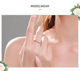 Geometric Line Top Quality Sterling Silver Clear AAAA Lab Created Diamond Ring