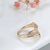 14K Gold Filled Personality Cross Design Double AAA Zircon Diamonds Luxury Rings