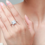 Fashion Luxury Princess Square Cut AAAA Lab Created Diamonds 925 Silver Rings