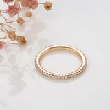 New Arrival 14K Rolled Rose Gold Single Row Micro-wax Inlay AAA Zircon Diamonds Rings - Party Trendy Fine Jewellery