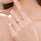 Romantic Heart Clear AAAA Lab Created Diamond Genuine 925 Sterling Silver Ring