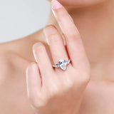 Luxury 5 carat Pear Cut AAAA Lab Created Diamond 925 Silver Engagement Ring