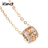 14K Rolled Gold Luxury Hollow Flower Design Micro-wax Inlay AAA Zircon Diamonds Necklace
