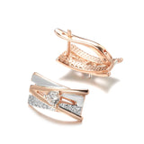 14K Gold Filled AAA Zircon Diamonds Rose White Gold Colour Design A&W Letter Earrings